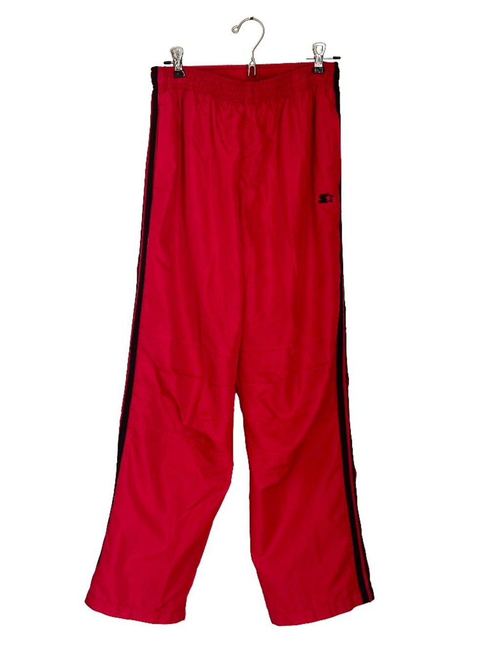 Starter Red Track Pants Black Stripe Y2K Style Sporty Athletic Streetwear
